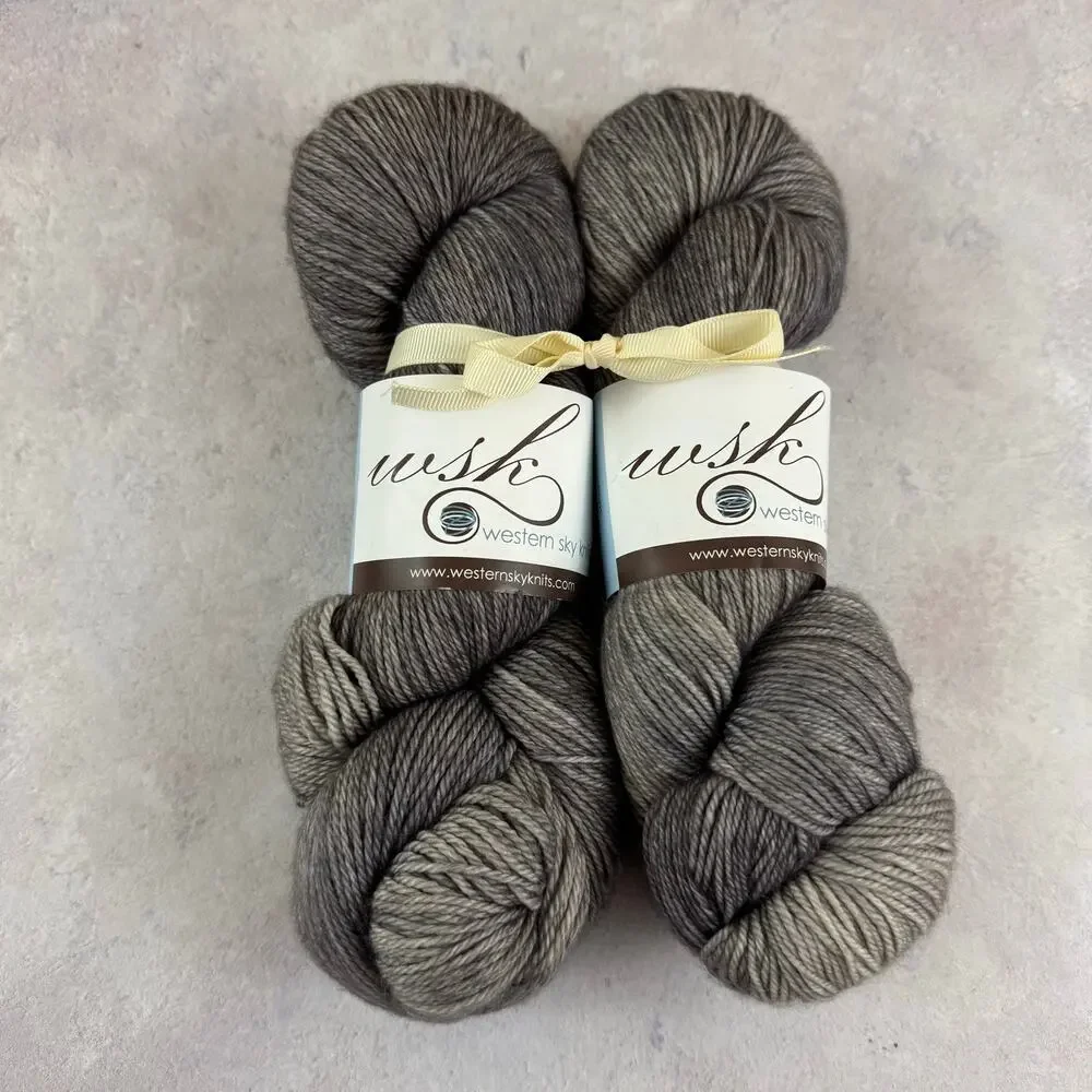2 Western Sky Knits Magnolia Sock Merino Cashmere Nylon MCN Gray Misselthwaite